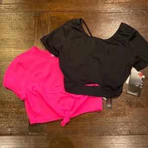 Lot of two cropped swimming rash guards new with tags